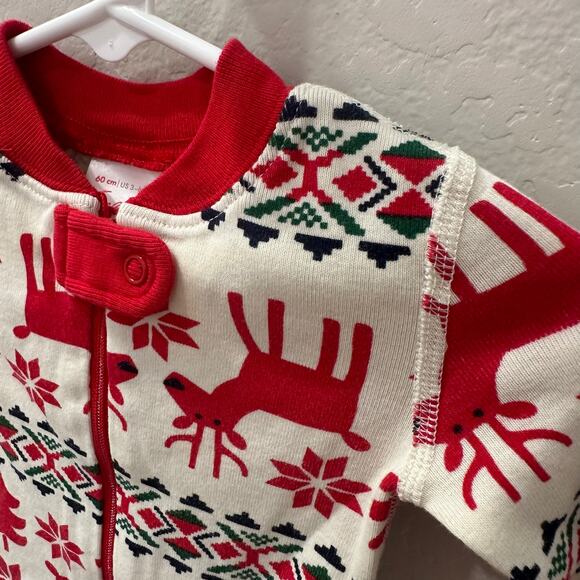 Hanna Andersson Dear Deet Holiday Zipper Sleeper Pajamas - Picture 2 of 8